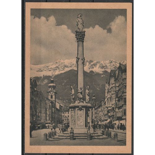 Carte Postale Autriche, Innsbruck Rue Maria Thérèse Ou Se Dresse La Colonne De Sainte-Anne. Non Écrite Années 20.