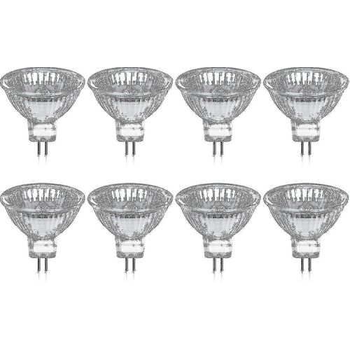 Lot De 8 Ampoules Halogènes Gu5.3 Mr16 35 W 12 V Dimmables - Blanc Chaud 2800 K, 400 Lumens, Diffuseur En Verre Jz