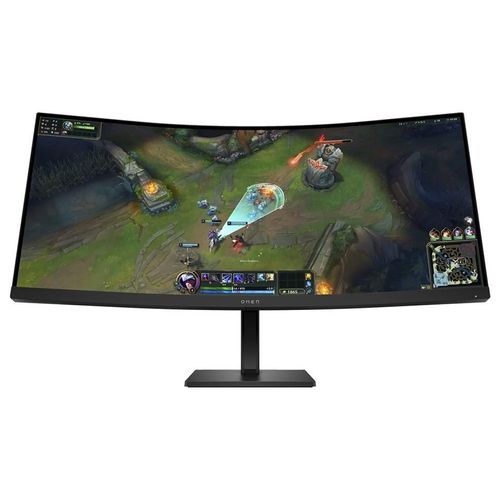 OMEN by HP 34c - Écran LED - jeux - incurvé - 34" - 3440 x 1440 WQHD @ 180 Hz - VA - 400 cd/m² - 4000:1 - 1 ms - 2xHDMI, DisplayPort - haut-parleurs - noir