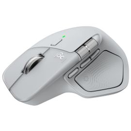 Logitech MX Master 4 - Souris - 8 boutons - sans fil - Bluetooth, 2.4 GHz - récepteur sans fil USB - gris pâle