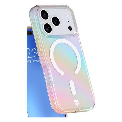Force Case Air - Coque De Protection Pour Téléphone Portable - 3 M, Lifetime Warranty - Compatibilité Avec Magsafe - Alliage Polymère, Silicone Liquide - Holographique Transparent - Pour Apple...