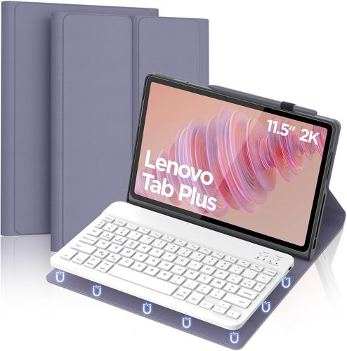 Clavier pour Lenovo Tab Plus 11.5'' 2024, AZERTY Français Amovible Bluetooth sans Fil Clavier pour Lenovo Tab Plus 11.5 Pouces 2024 (TB351FU), Violet