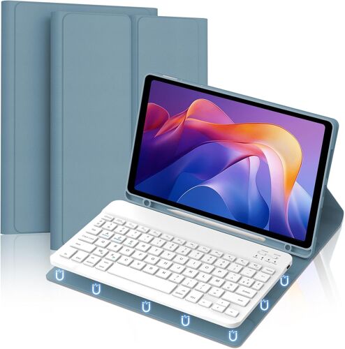 Étui Clavier pour XIAOMI Tablet Redmi Pad 2 11"" 2025 /Xiaomi Redmi PadSE WiFi 11"" 2023 - AZERTY Français Bluetooth Magnétique Détachable, Bleu