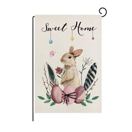 Drapeau Double Face À Motif De Lapin De Pâques 2023, Bannière Suspendue, Accessoire De Mise En Page, Décoration De Jardin