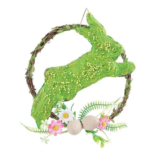 Guirlande de vigne pour décor de pâques, 2023, avec ?uf/fleur, feuille verte, pour porte, lapin, fournitures de fête