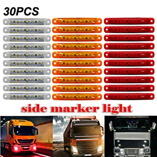 Ensemble Universel De Feux Arrière, 30 Pièces, Dc 12-24v, Rouge Ambre Blanc, 9 Led, Indicateur Latéral, Feux