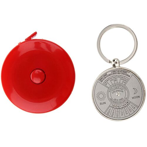 Le Ruban Rétractable De La Coiffeuse Mesure 60 À 150cm, Couleurs Assorties Et Porte-Clés En Métal, Calendrier Perpétuel