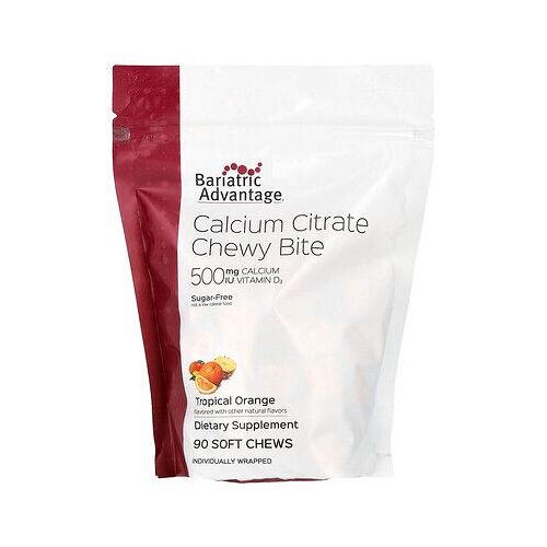 Bariatric Advantage Friandise À Mâcher Au Citrate De Calcium, Sans Sucre, Organe Tropical, 90 Friandises Molles À Mâcher