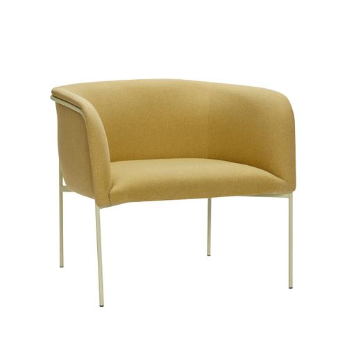 Fauteuil Lounge En Polyester Et Acier Jaune