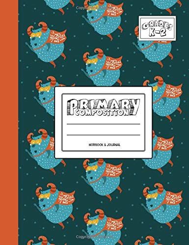 Primary Composition Notebook & Journal: Grades K-2: 100 Page Creative Writing Tablet For Kindergarten, First & Second Grade To Learn To Draw & Write: Blue Flying Monsters Cover 33