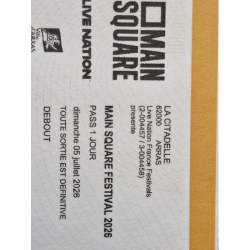 Billet De Concert Twenty One Pilots - La Citadelle Arras - 05/07/26