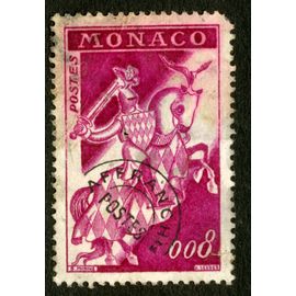 Timbre Oblitéré Monaco, Chevalier, Postes, Minne, Serres, 0, 08