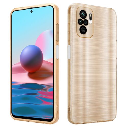 Coque pour Xiaomi RedMi NOTE 10 4G / RedMi NOTE 10S en Brushed Or Housse de protection Étui en silicone TPU flexible au design brossé