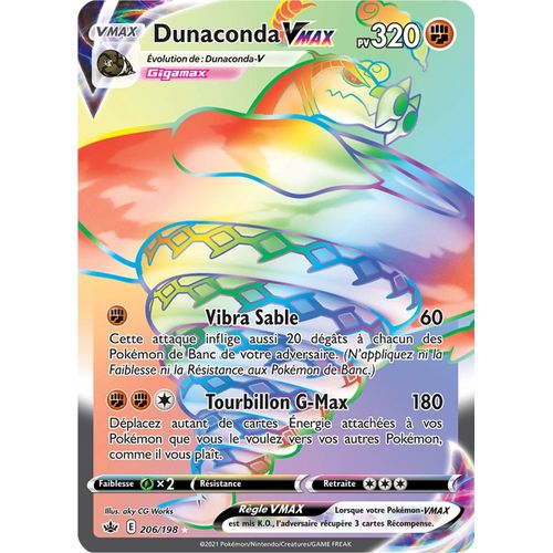 Pokémon - Dunaconda Vmax - 206/198 Set Règne De Glace Fr