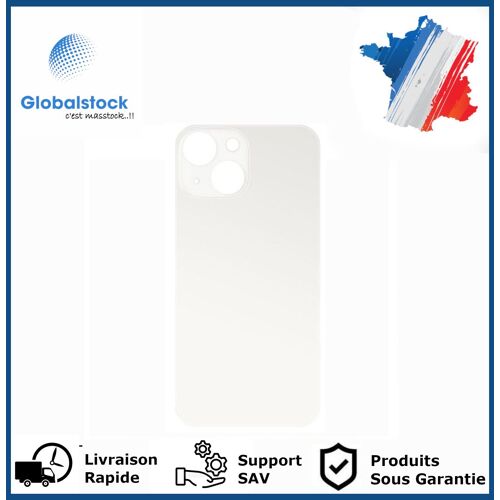 Vitre Arrière Pour Iphone 13 Blanc Logo + Ce
