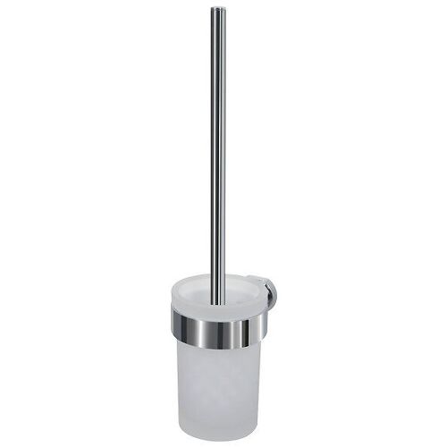 SPIRELLA Porte-balai WC Milo - 11.5x12.5x35cm - Chromé Blanc givré
