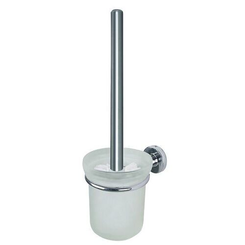 SPIRELLA Porte-balai WC Atlantic - 11.5x14.5x35cm - Chromé Blanc givré