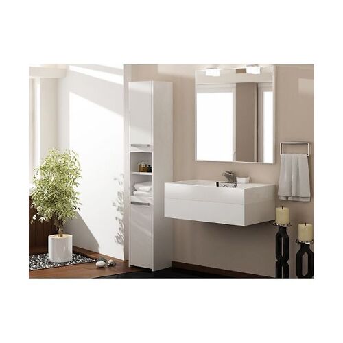 PISA - Colonne armoire salle de bain - 30x30x170 cm - Meuble salle de bain - Rangement salle de bain - blanc