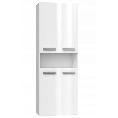 Armoire de salle de bain avec deux paniers - Poignées minimalistes - Dimensions : 174x60x30 - Colo - MOBY
