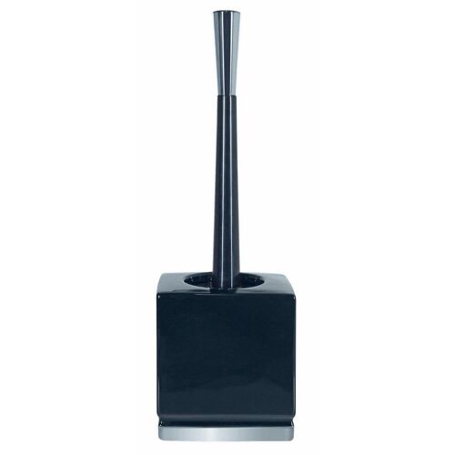 Roma Porte Balai Wc - 18,5x10,8x22,5cm - Noir / Argent