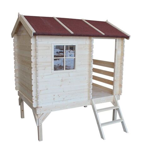 Maison D'enfants En Bois Surélevée - Maison De Jeux Pour L'extérieur 265x130xh175cm/1.1m2 - Maison Jardin Enfant Exterieur Bois - Maison D'été Extérieure Timbela M501b