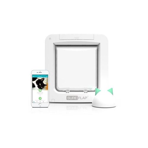 Sureflap Grande Chatiere A Puce Électronique Connect - Blanc - Pour Chat Et Chien