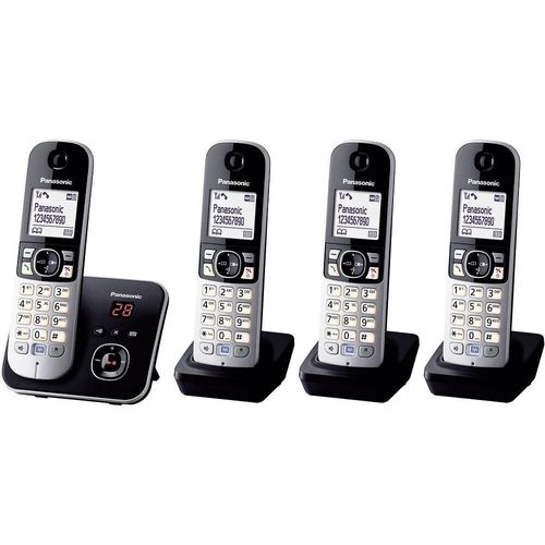 Panasonic KX-TG6824GB Quattro - 1 base + 3 combinés - noir