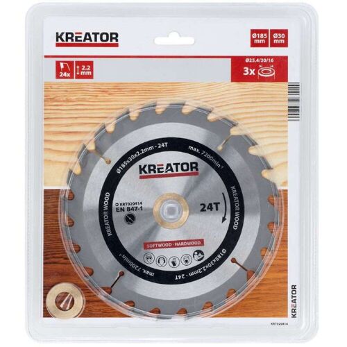 1 lame de scie circulaire 185 mm 2,2 mm 24 dents - alésage 30 mm