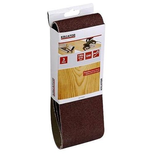 Lot de 3 bandes de ponçage - grain 120 - 100 x 610 mm