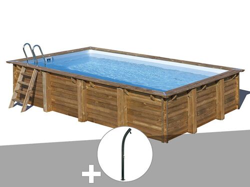 Kit piscine bois Gré Evora 6,20 x 4,20 x 1,33 m + Douche