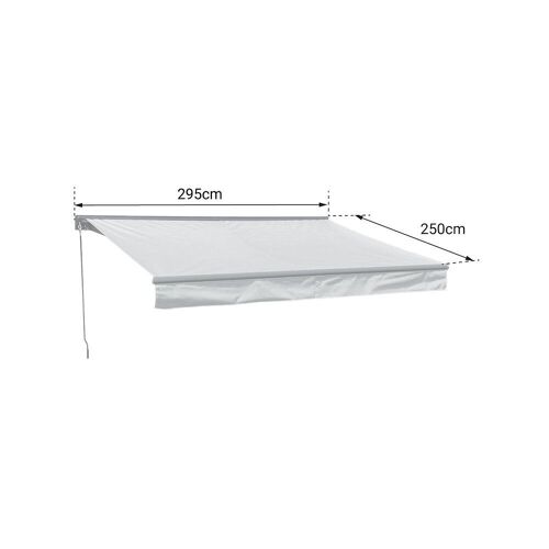 Store Banne Saule 2,95 × 2,5m Avec Semi-Coffre - Toile Beige Et Structure Grise