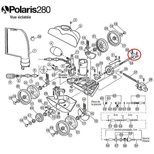 roulement à billes de turbine pour polaris 180/280 - c80 - polaris