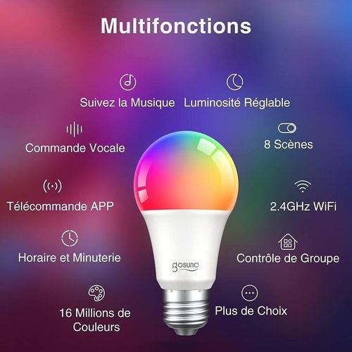 Ampoule Led Connect?E B22 8w Wifi Rgbw - Blanc - Silamp