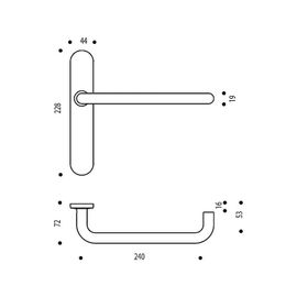Béquille double sur rosace modèle Linox réf 492 XL6450