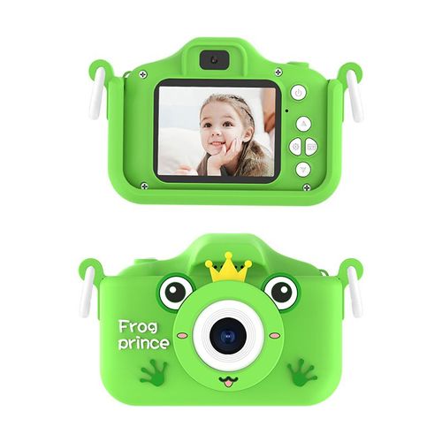 Mini appareil photo numérique pour enfants, 2.0" rechargeable, jouet, 3 à 10 ans, vidéo HD 1080p - Vert