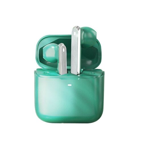 TWS écouteurs sans Fil Bluetooth 5.0 Casque HD Appel HIFI Son Basse Coloré Mini écouteurs avec Boite de Chargement, Vert