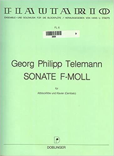 Georg Philipp Telemann : Sonate F-Moll Für Altblockflöte Und Klavier (Cembalo)
