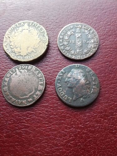 2 Sols Et Sol De Louis Xvi Lot De 4 Monnaies