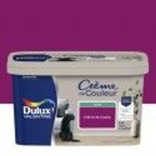 Peinture décoration finition crème de couleur satin violet crème de cassis 2.5l DULUX VALENTINE