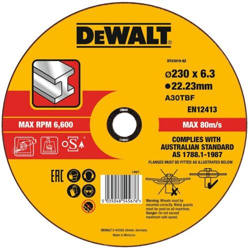 Disque abrasif métallique DeWalt High Performance - centre déporté - DT43919-QZ