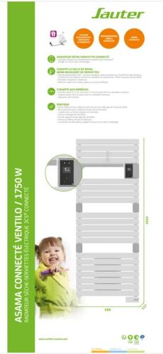 Sèche-serviettes Ventilo Asama connecté 1750W anthracite