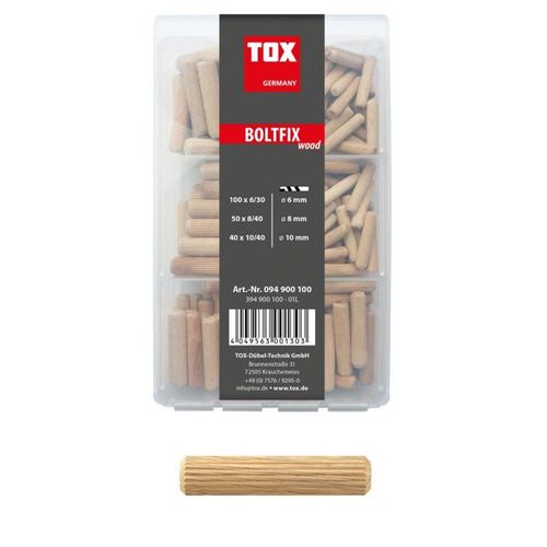 Chevilles en bois TOX Boltfix bois 10x40 mm, hêtre massif - 80 pièces - 015200181
