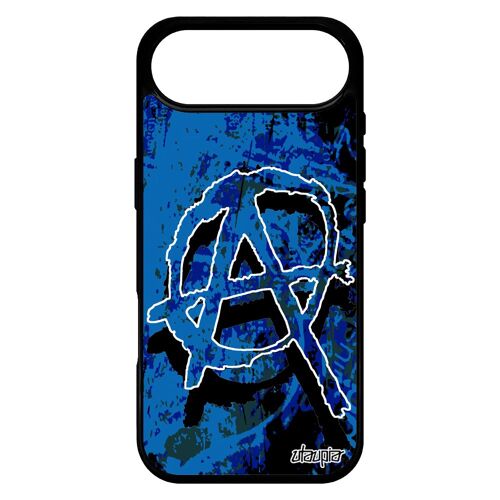 Coque De Protection Pour Iphone 17 Air Silicone Anarchie Graphique Metal Tague Tag Bleu Tattoo Punk Rock Solide Made In France