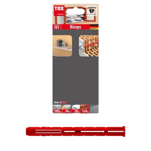 Cheville à expansion parallèle TOX biceps 8/90 blister - 6 pièces - 9700051