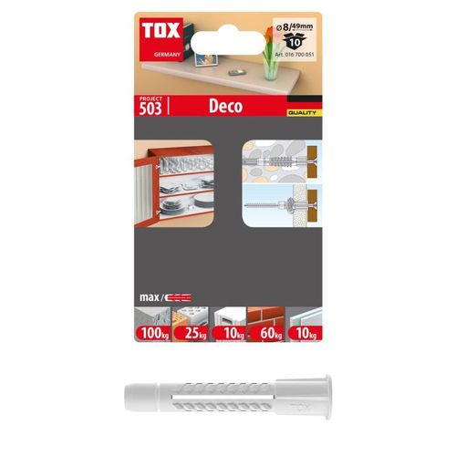 Cheville polyvalente TOX Déco 8/49 blister - 10 pièces - 16700051