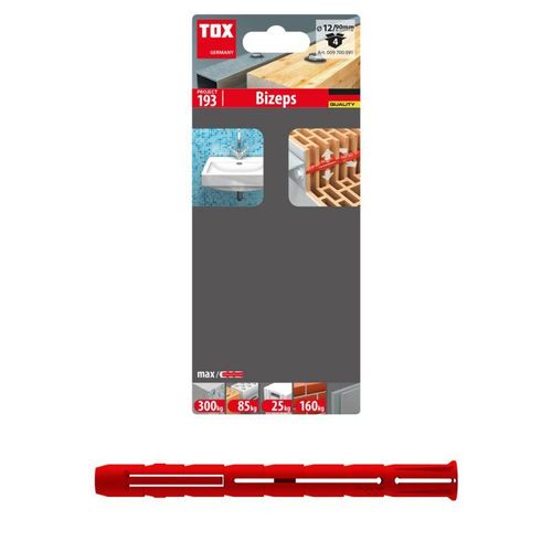 Cheville à expansion parallèle TOX biceps 12/90 blister - 4 pièces - 9700091