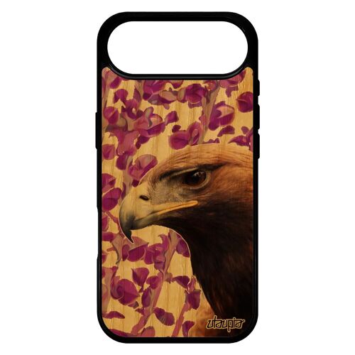 Coque Pour Iphone 17 Air Bois Silicone Aigle Portable Rapace Oiseau Animaux Rigide Design Rose Nature 512 Go Royal Original Animal