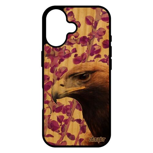 Coque Bois Pour Iphone 17 Silicone Aigle Animaux Gel Nature Caoutchouc Rose Rapace Animal Portable Royal Telephone Design De