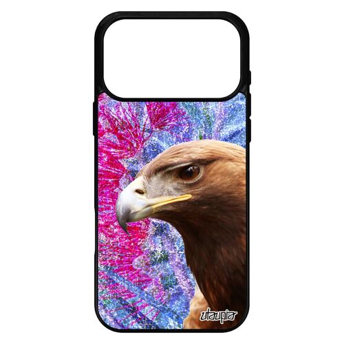 Coque en silicone aigle pour iPhone 17 pro max animaux design rapace bumper oiseau nature dessin bleu animal housse portable royal