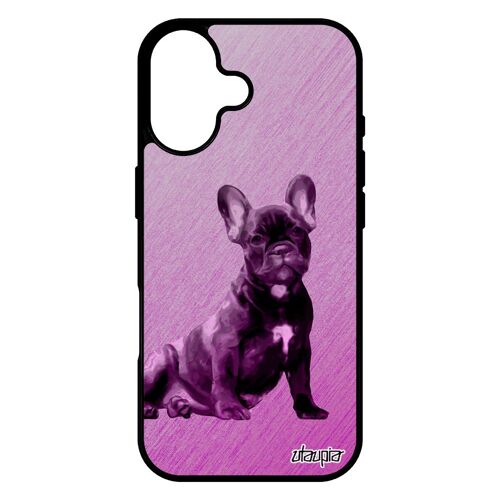 Coque Pour Iphone 17 Silicone Chien Noir Canin Animal Mobile Texture Animaux Case Bulldog Pas Cher Design Chiot Rose Mignon Metal